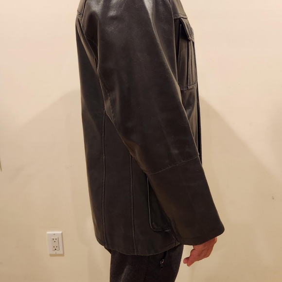 Italy Made Lightly Distressed Leather Jacket - Picture 4 of 9